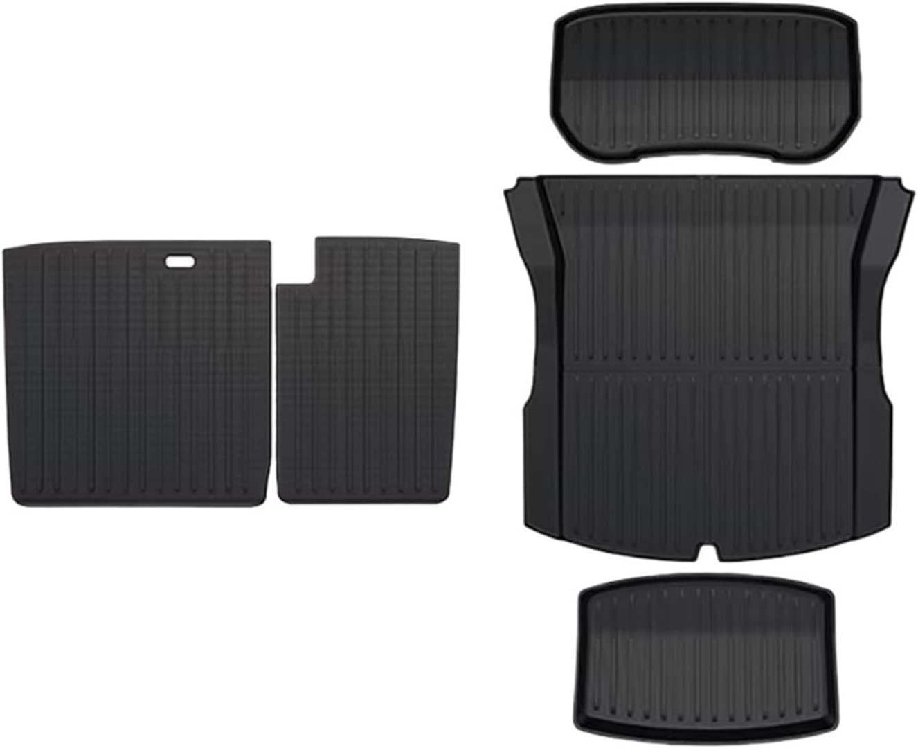 TPE Floor Mats Compatible with Tesla Model 3 2024 Highland Cargo Liner Waterproof Anti-Slip Trunk Mat Pads Model 3 2024 Highland Accessories(4pcs Back Sets)