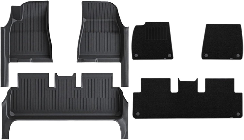 TPE Floor Mat with Door Sill Protector Compatible for Tesla Model 3 Highland 2025 2024 Floor Trunk Mats Cargo Liner(DLFM-3PCS)