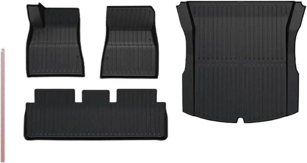 Compatible with Tesla Model 3 2024 Highland Floor Mats Cargo Liner Waterproof Anti-Slip Trunk Mat TPE Pads Left/Right Hand Rubber(4pcs Front LHD)