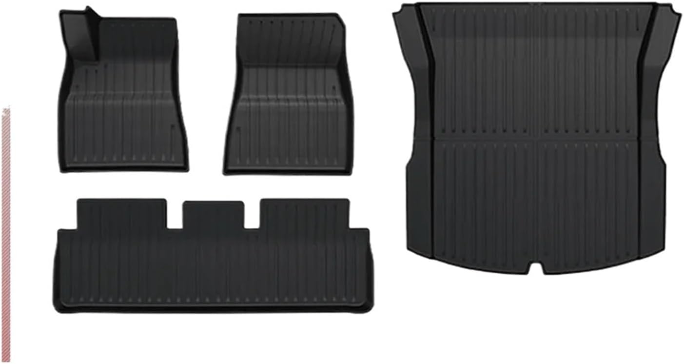 Compatible with Tesla Model 3 2024 Highland Floor Mats Cargo Liner Waterproof Anti-Slip Trunk Mat TPE Pads Left/Right Hand Rubber(4pcs Front LHD)