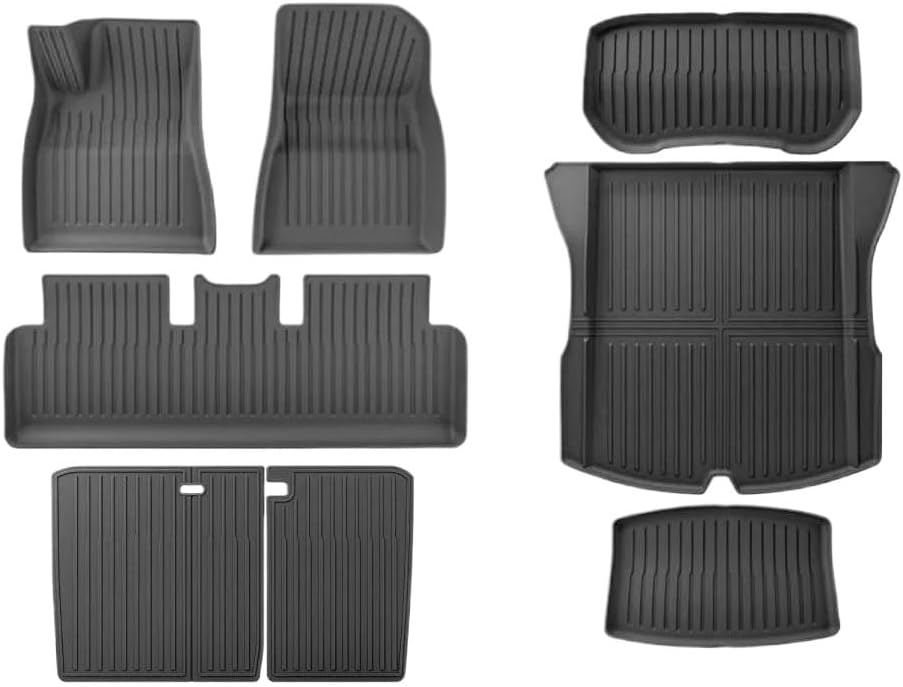 Compatible with Tesla Model 3 Highland 2025 2024 2023 TPE Floor Mats, All Weather Waterproof Anti-Slip Front Rear Cargo Liner Trunk Mat(Purple)