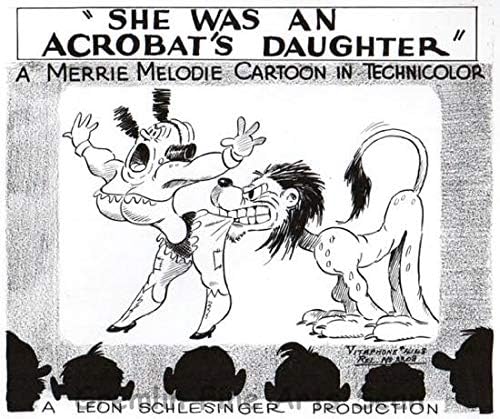 'She Was An Acrobat's Daughter' Directed by Friz Freleng. Released on April 10, 1937. Studio Lobby Card Publicity Still - Warner Brothers