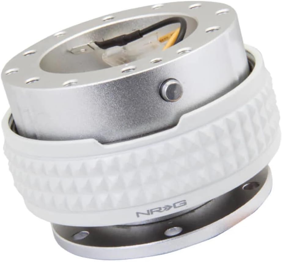 NRG Innovations NRG-SRK-210SL-GL GEN 2.1 Steering Wheel Quick Release Adapter, 6-Hole & 6x70 and 6x74mm Bolt Patterns Silver Body/Glow in the Dark Pyramid Ring