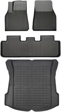 XPE Floor Mats Compatible with Tesla Model 3 2021-2024 Highland All Weather Trunk Mat WP Cargo Liner Left Right Rubber(Black one Set)