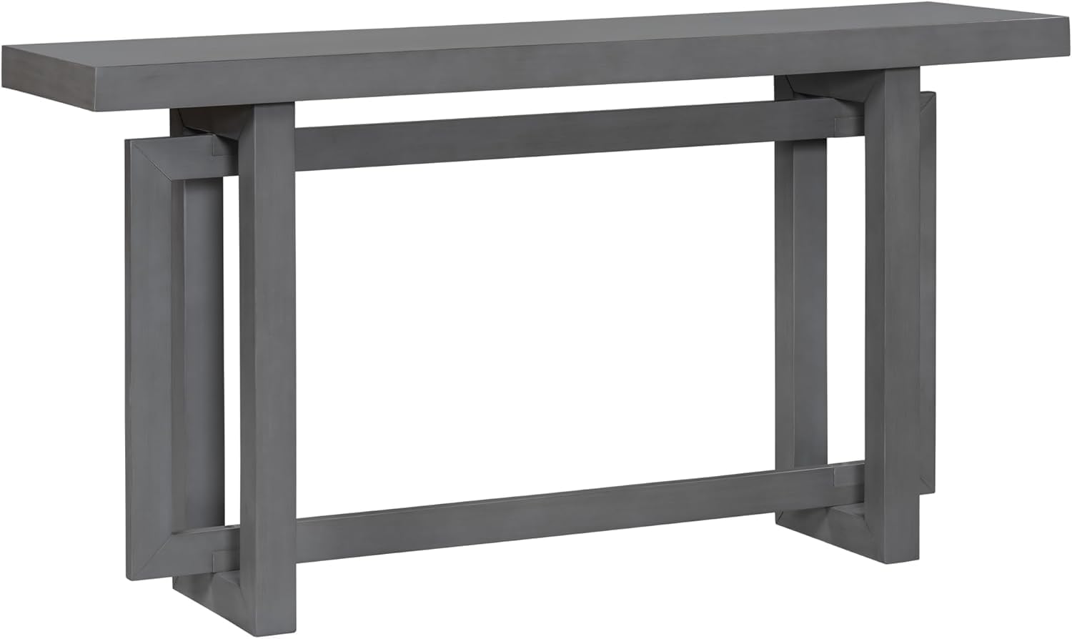 Merax 60 in Gray Console Table, Entryway Wood Minimalism Industrial Style Sofa Side Display for Entry Way, Hallway, Couch, Living Room, Foyer