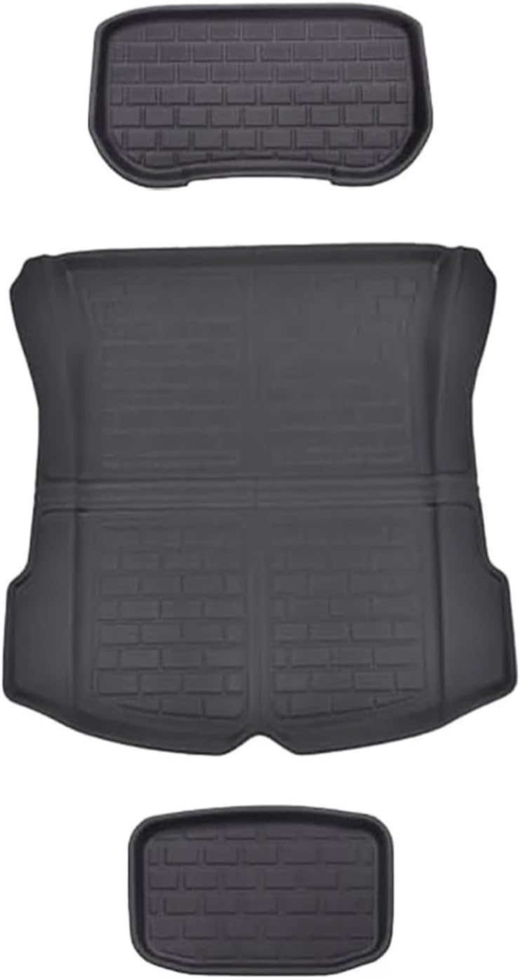 3D Floor Mats Compatible with Tesla Model 3 Highland 2024, All Weather Waterproof LHD XPE Front Rear Trunk Cargo Liner Mat Accessories(3PCS Trunk Mats)