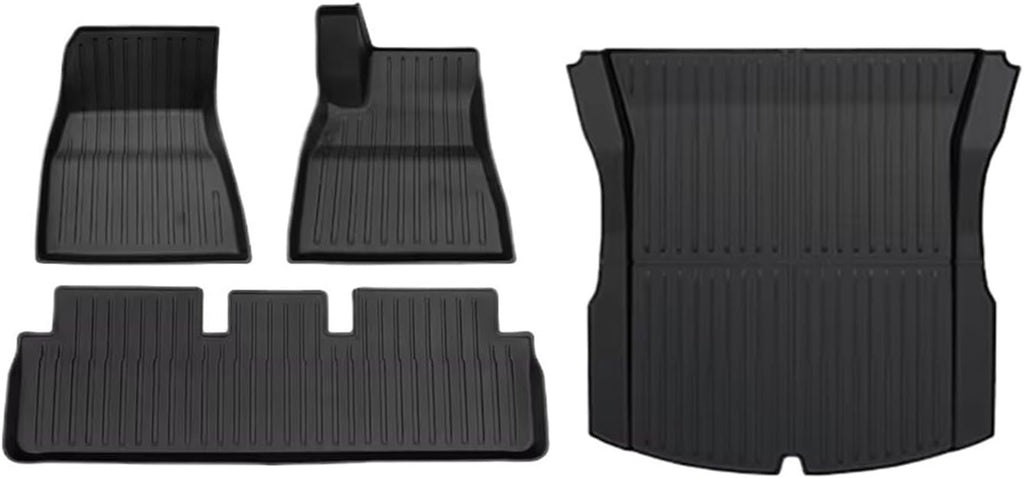 TPE Floor Mats Compatible with Tesla Model 3 2024 Highland Cargo Liner Waterproof Anti-Slip Trunk Mat Pads Model 3 2024 Highland Accessories(4pcs RHD)