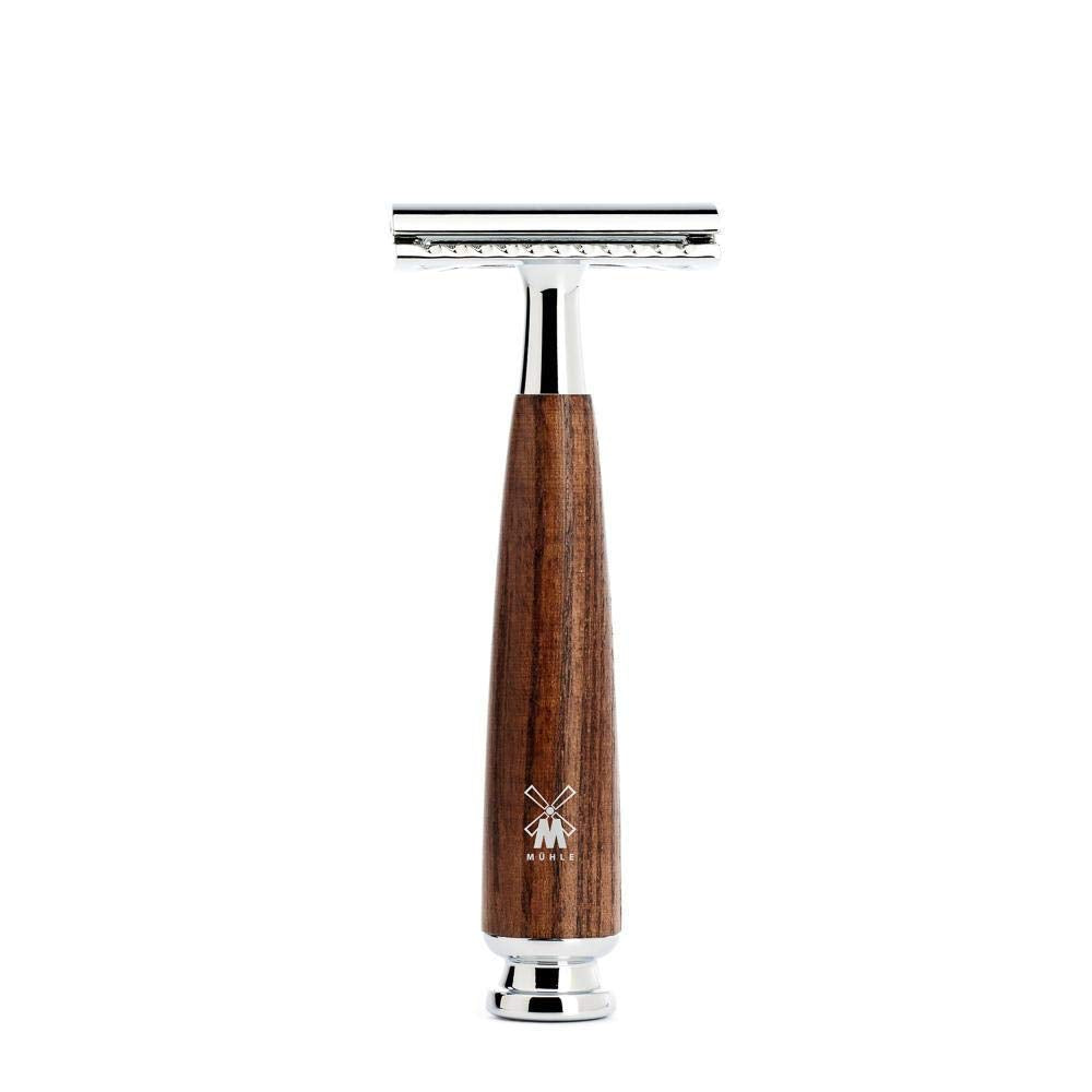 MÜHLE RYTMO 4-piece Pure Badger Double Edge Safety Razor (Closed Comb) Shaving Set For Men - Perfect for Every Day Use, Barbershop Quality Close Smooth Shave