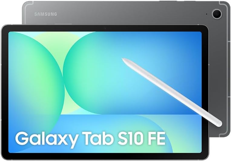 Samsung Galaxy Tab S10 FE 5G | 128GB, 8GB RAM, 5G + WiFi 6E | 10.9' LCD, Android 15 Tablet, 4K Camera | US Model Unlocked for T-Mobile, AT&T, US Cellular, Global | with Fast Charger, Gray (Renewed)