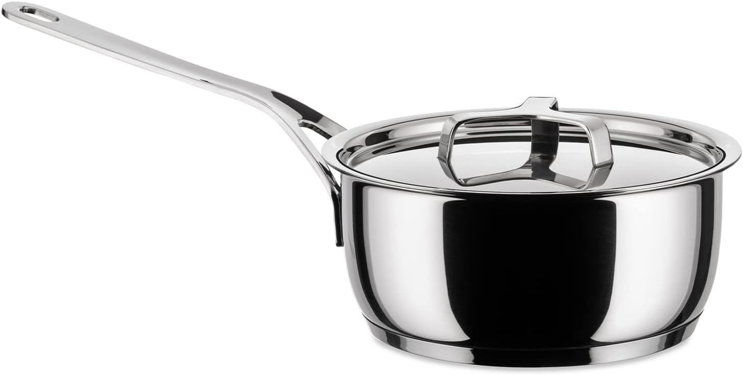 A Di Alessi,AJM105/18 'POTS & PANS', Saucepan in 18/10 stainless steel mirror polished,2 qt 2 oz
