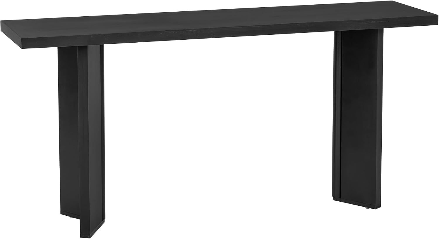 Ball & Cast 63' Pine Veneer Console Table, Modern Entryway Table with Geometric MDF Legs, Narrow Sofa Table for Living Room, Hallway & Study, Black Finish