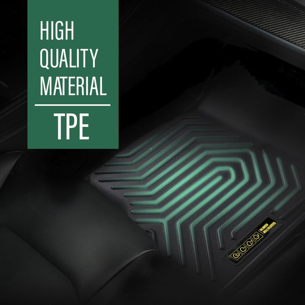 GRAND ORANGE TPE Floor Mats Cargo Liners Compatible with Honda Civic Sedan 4-Door 2006-2011 3PCS 1st & 2nd Row All Weather Protection Floor Liners alfombras para carro
