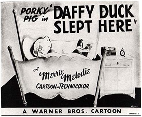 Porky Pig and Daffy Duck in'Daffy Duck Slept Here' Directed by Bob McKimson. Released on 3/6/1948 Studio Lobby Card Publicity Still - Warner Brothers