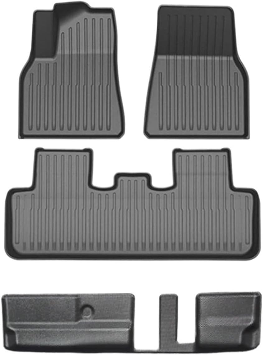 Floor Mat Cargo Liner 2020-2023 Accessories Compatible with Tesla Model Y 7 Seater and Model Y 5 Seat All Weather TPE Waterproof Anti-Slip(Y-7-Seat FL-4-LHD)