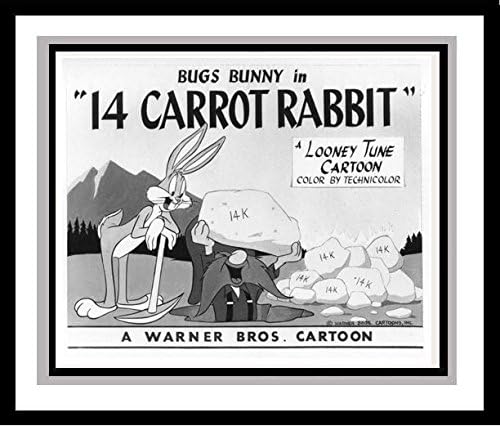 Bugs Bunny and Yosemite Sam in '14 Carrot Rabbit' Studio Lobby Card Publicity Still - Warner Brothers