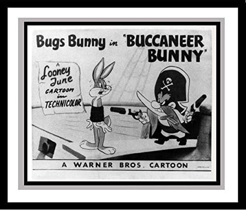 Bugs Bunny and Yosemite Sam in 'Buccaneer Bunny' Studio Lobby Card Publicity Still - Warner Brothers