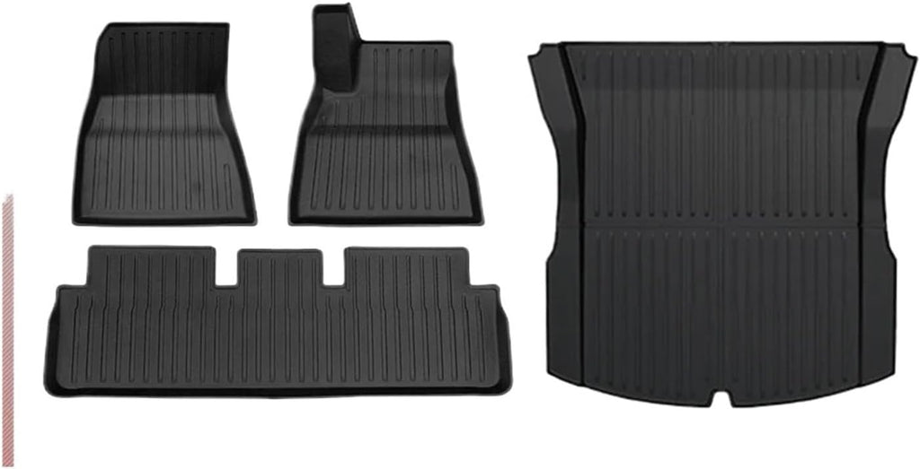 Compatible with Tesla Model 3 2024 Highland Floor Mats Cargo Liner Waterproof Anti-Slip Trunk Mat TPE Pads Left/Right Hand Rubber(4pcs Front RHD)