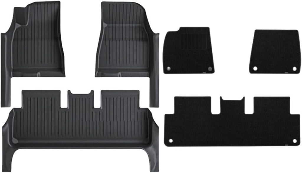 Fully Protection Floor Liners 2024 2025 Compatible with Tesla Model 3 Highland Floor Mats with Door Sill Protector Front Rear Cargo Liner(6PCS Floor Mats)