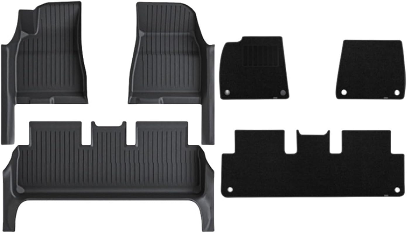 Fully Protection Floor Liners 2024 2025 Compatible with Tesla Model 3 Highland Floor Mats with Door Sill Protector Front Rear Cargo Liner(6PCS Floor Mats)