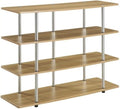 Convenience Concepts Designs2Go No Tools XL Highboy 4-Tier TV Stand 47.25' - Entertainment Center for TVs up to 55 Inches, Modern TV Console with Shelves for Living Room, Family Room, Light Oak
