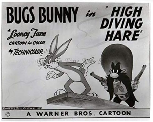 Yosemite Sam and Bugs Bunny in'High Diving Hare' Studio Lobby Card Publicity Still - Warner Brothers