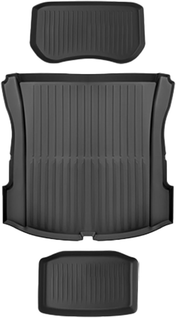 Compatible with Tesla Model 3 2023-2021 All-Weather XPE Floor Mats, LHD 3D Durable WP Non-Slip Cargo Liners Trunk(3PCS Trunk Mats)