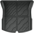 TPE Floor Mats & Cargo Liner, 3D Cyber Style Waterproof Anti-Slip Trunk Mat Backrest Mats Compatible with Tesla Model 3 Highland 2024 2025(1PC Trunk Mat)