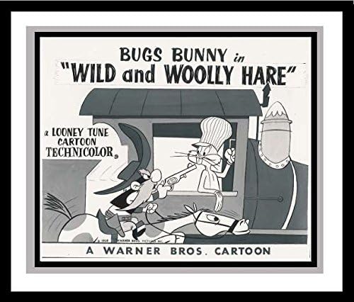 Bugs Bunny and Yosemite Sam in 'Wild and Woolly Hare' Studio Lobby Card Publicity Still - Warner Brothers