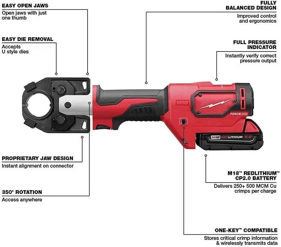 New 2679-22 for Milwaukee M18 In-Line Electrician Crimper Kit with Carrying Case
