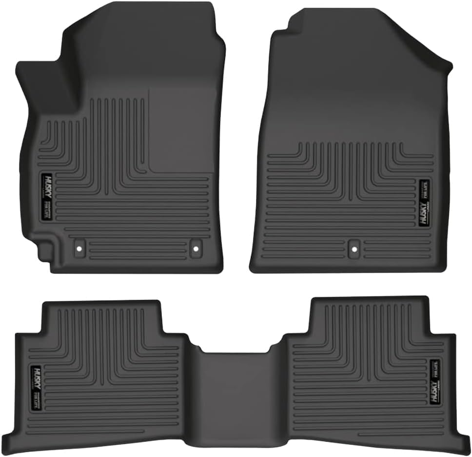 Husky Liners Weatherbeater Floor Mats | Fits 2021-2026 Kia Seltos | Front & 2nd Row, 3-pc Black - 95801