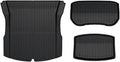 Compatible For Tesla Model 3 Highland 2024 2025 Floor Mats TPE Waterproof Anti-Slip Trunk Mat Rubber Driver Passenger Rear Cargo Liner(3pcs back sets)