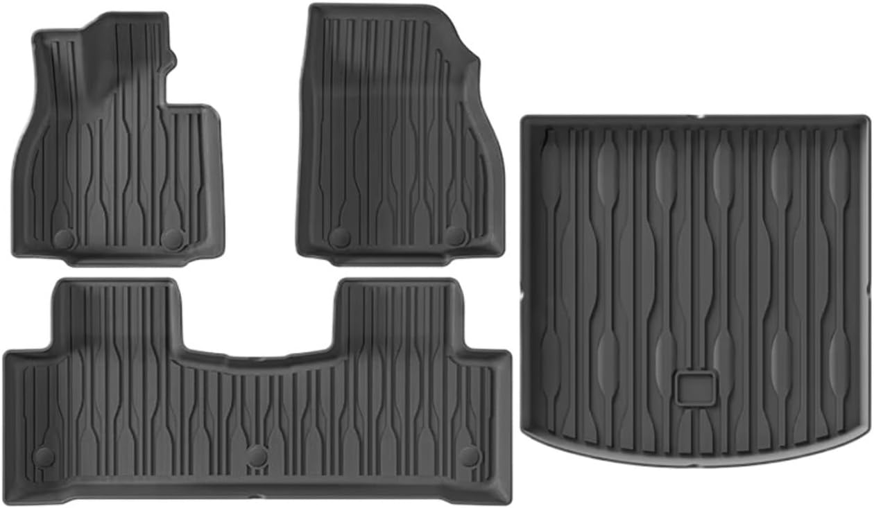 Compatible with BYD Sealion 7 2024 2025 TPE Floor Mats and Cargo Liners, All Weather WP RHD&LHD Backrest Mats Trunk Mats(Gray)