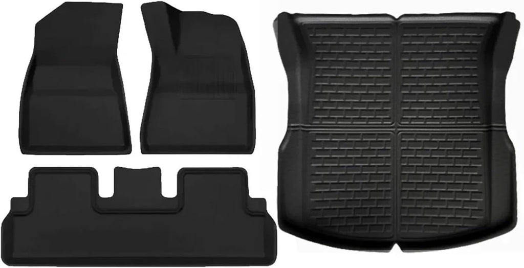 Compatible with Tesla Model 3 2024 XPE Floor Mats All Weather Floor Mats Front Rear Frunk Cargo Liner Set(4PCS RHD)