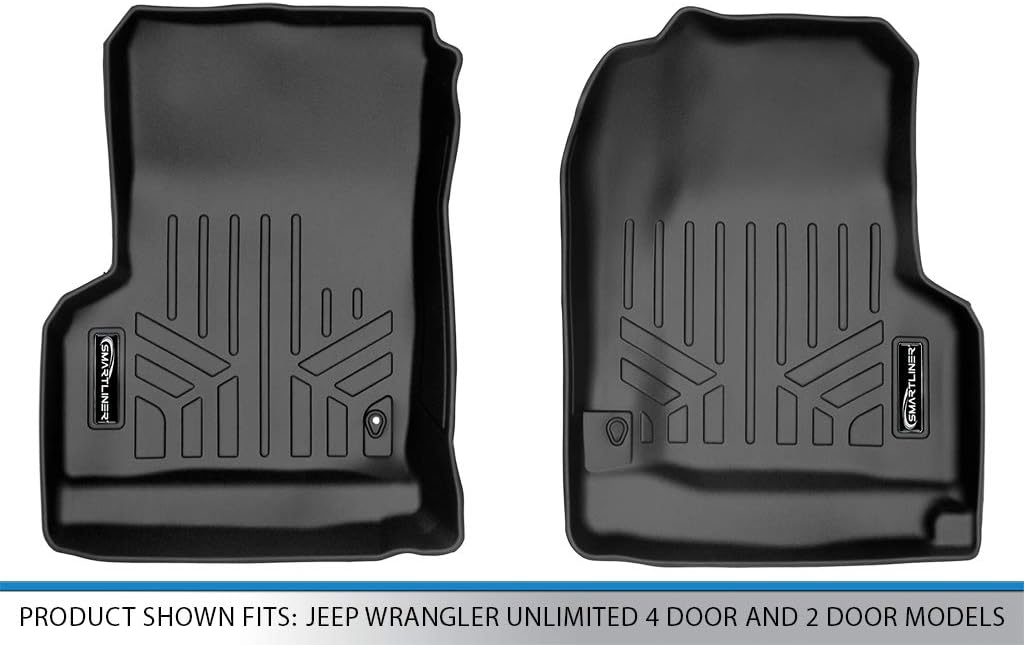 SMARTLINER Custom Fit Floor Mats 1st Row Liner Set for 1997-2006 Jeep Wrangler