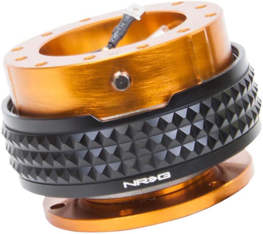 NRG Innovations NRG-SRK-210RG-BK GEN 2.1 Steering Wheel Quick Release Adapter, 6-Hole & 6x70 and 6x74mm Bolt Patterns Rose Gold Body/Black Pyramid Ring