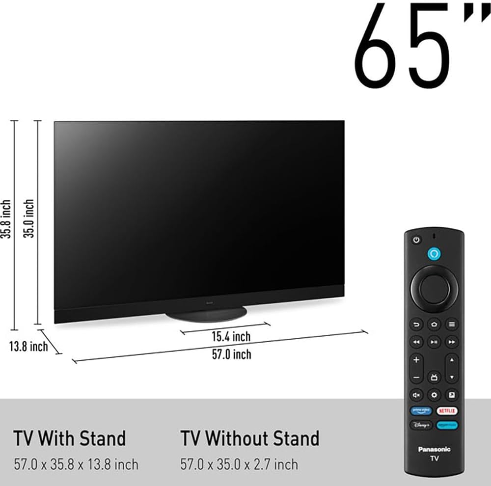 Panasonic TV-65Z95AP Z95 65-inch OLED 4K UHD Smart Fire TV (2024) Bundle with 4 YR CPS Enhanced Protection, 2X 4K HDMI Cable & Deco Gear Complete Home Theater Beginner's Guidebook