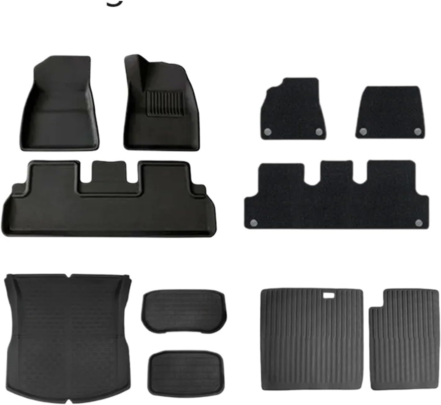 Auto Parts Compatible with Tesla Model 3 Highland XPE Floor Mats Trunk Mats All Weather Front Rear Cargo Liner Mat, Waterproof Anti-Slip Foot Pads(RHD Full Set of 11PC)
