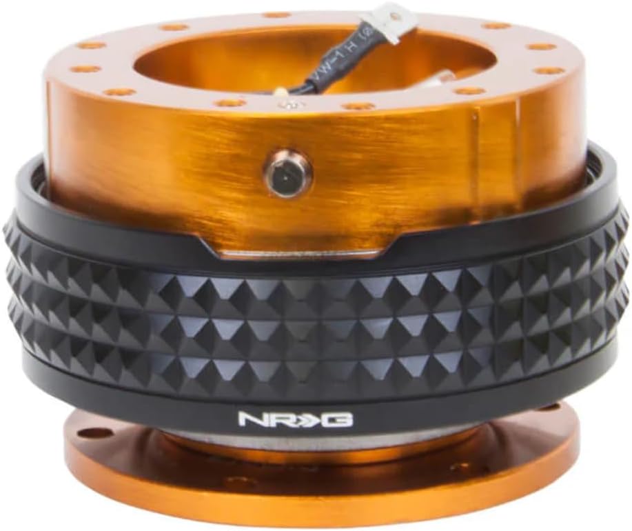 NRG Innovations NRG-SRK-210RG-BK GEN 2.1 Steering Wheel Quick Release Adapter, 6-Hole & 6x70 and 6x74mm Bolt Patterns Rose Gold Body/Black Pyramid Ring