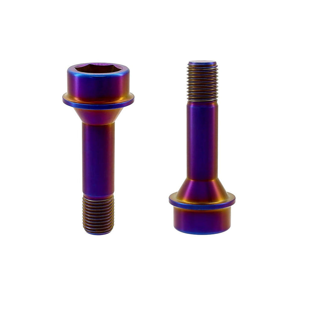 RISON Titanium Wheel Lug Bolts M14x1.5x52/67mm Lug Bolts Aerospace Grade 6AL4V Lightweight and Durability Lug Bolt Car Accessories for Ferrari Pack of 20pcs (Burnt Blue, M14X1.5X67mm)