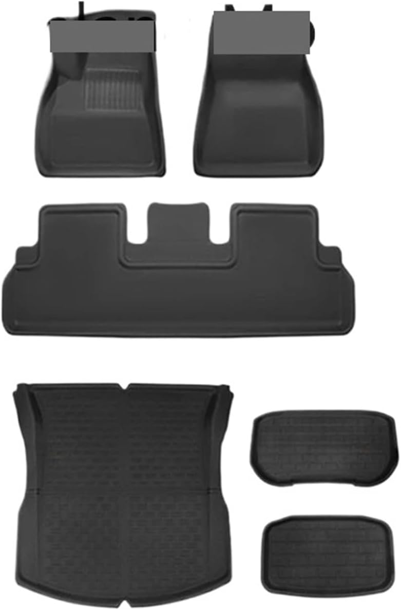 Auto Parts Compatible with Tesla Model 3 Highland XPE Floor Mats Trunk Mats All Weather Front Rear Cargo Liner Mat, Waterproof Anti-Slip Foot Pads(LHD Package 6PCS)