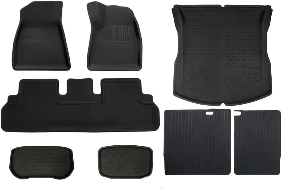 Compatible with Tesla Model 3 Highland 2024 XPE Floor Mats All Weather Trunk Floor Mat WP Non-Slip Cargo Liners Left Right Rubber(M3 8PCS RHD)