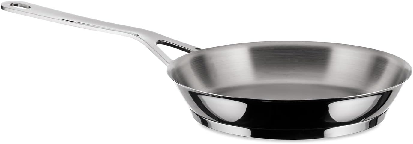 A Di Alessi,AJM110/20 'POTS & PANS', Frying pan in 18/10 stainless steel mirror polished,1 qt 2 oz