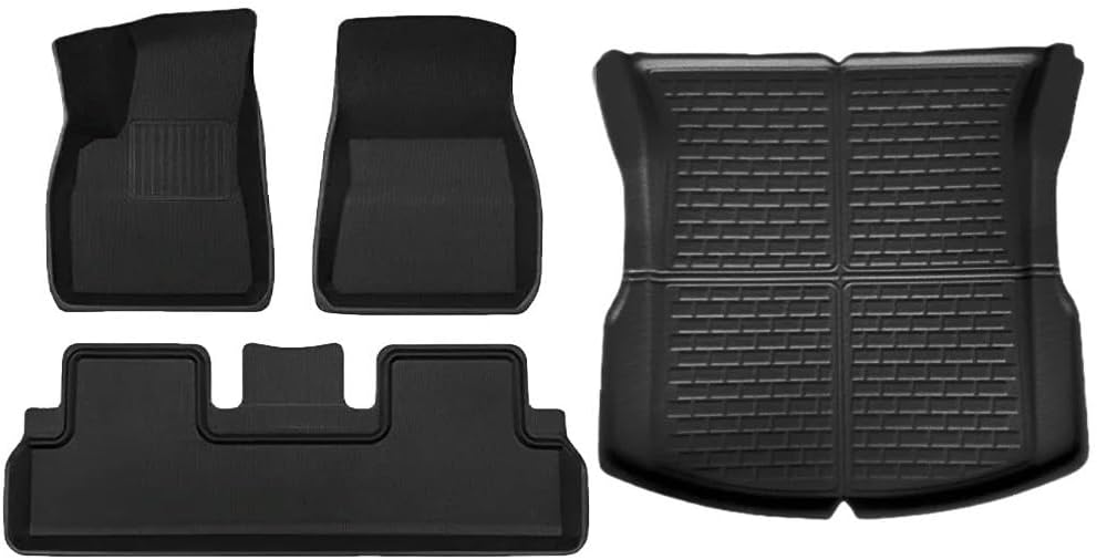 for Tesla Model 3 Highland 2024 XPE Floor Mats，LHD RHD All Weather Anti-Slip Waterproof Trunk Mat Cargo Liners Accessories(2024 LHD 4PCS)