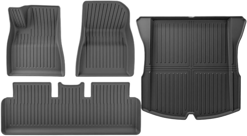 TPE Floor Mats Compatible with Tesla Model 3 Highland 2024 Model Y 2024-2017, Upgraded WP Anti-Slip Front Rear Cargo Liner Trunk Mat(4PCS M3 Highland)