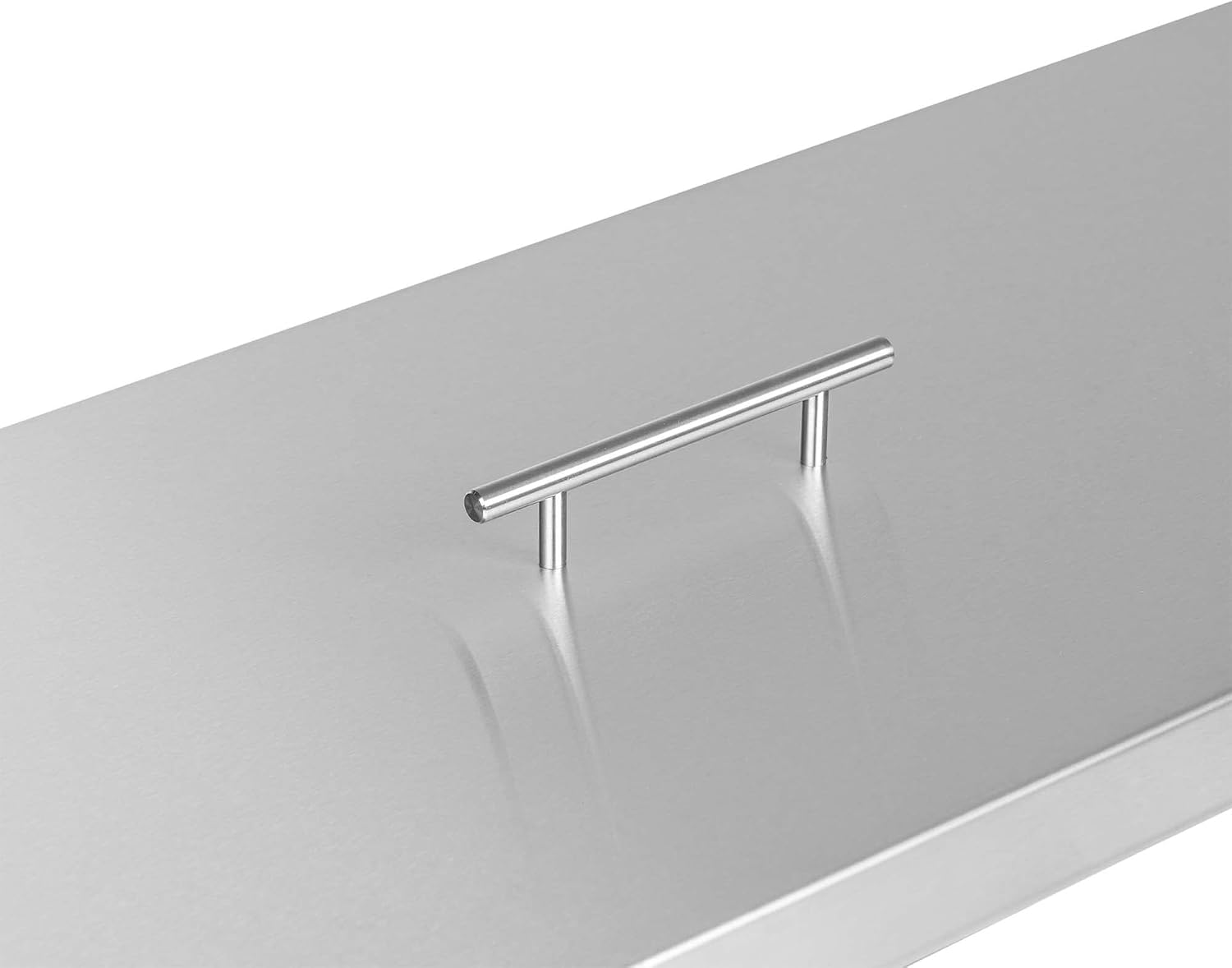Celestial Fire Pit Cover for 30'x10' Rectangular Burner Pan (33' x 13' Actual Size), Stainless Steel, Wrapped Edge