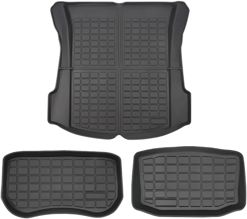 XPE Floor Mats Compatible with Tesla Model 3 2021-2024 Highland All Weather Trunk Mat WP Cargo Liner Left Right Rubber(Purple)