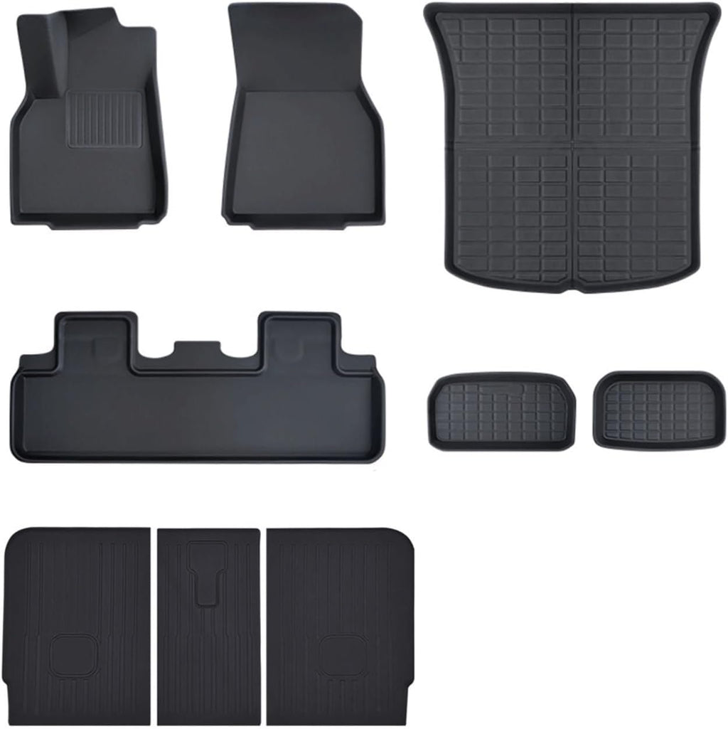 Floor Mats Compatible with Tesla Model 3 Highland 2024 All Weather Trunk Floor Mat Full Set WP Non-Slip Cargo Liners(9pcs Model 3 RHD)
