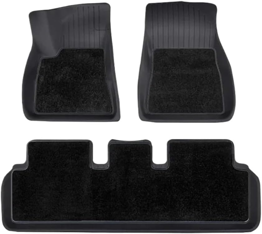 Floor Mats Compatible with Tesla Model 3 Highland All-Weather Cargo Liner Rear Cargo Tray Trunk Mat with Backrest Mat Interior Accessories(DL-FM-6PCS,Right-Hand Drive)