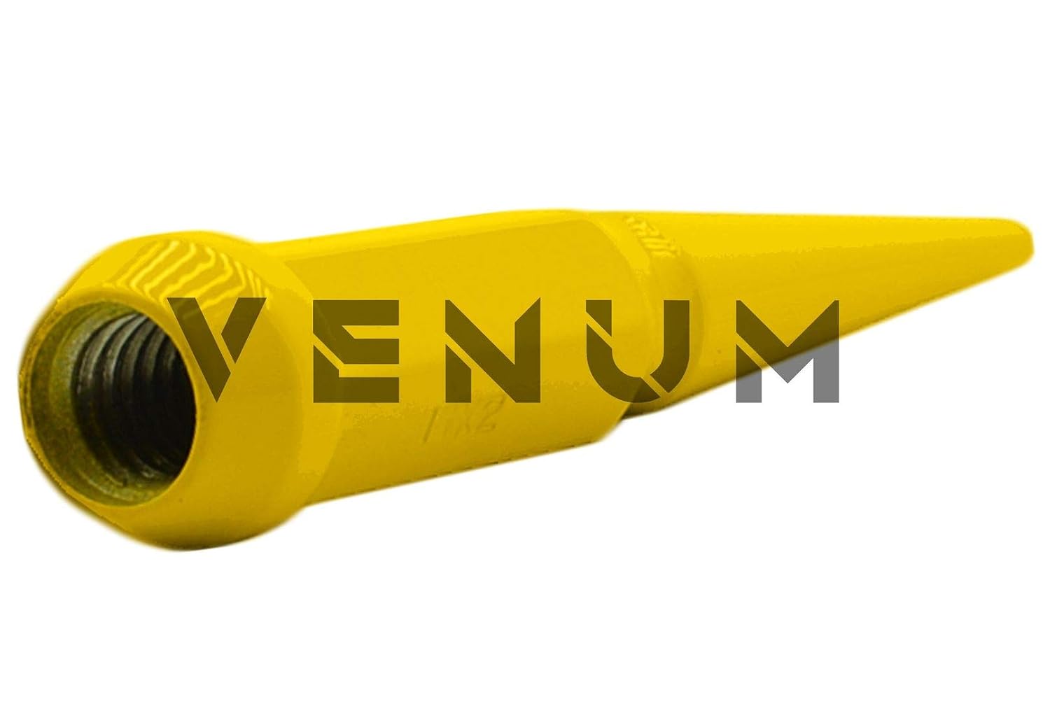 24 Pc Powder Coated Yellow Spike Lug Nuts | M14x1.5 | 4.5 inch Tall | 1 Piece Construction | Works with 2015-2024 F-150 6x135 MM Bolt Pattern
