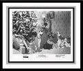 'Lady and the Tramp' Lobby Card Publicity Still - Walt Disney Lady, Tramp, Peg, Sarge and the Puppies in Front of the Christmas Tree